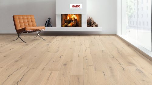 Eiche puroweiß Alabama strukturiert naturaLin plus Top Connect HARO PARKETT 2500 Landhausdiele 180 2V