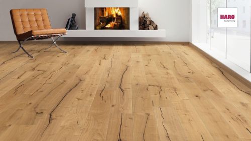 Eiche Alabama strukturiert naturaLin plus Top Connect HARO PARKETT 2500 Landhausdiele 180 2V