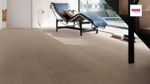 Eiche muschelgrau Markant strukturiert naturaLin plus Top Connect HARO PARKETT 4000 Landhausdiele 180 4V