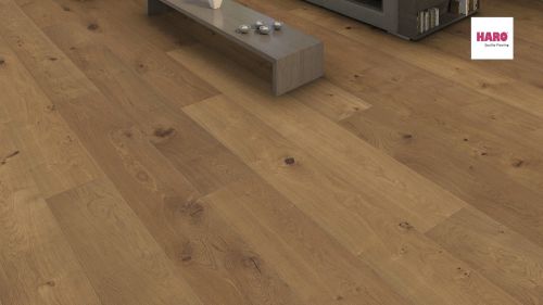 Raucheiche invisible Universal strukturiert naturaLin plus Top Connect HARO PARKETT 4000 Landhausdiele Plaza 240 4V