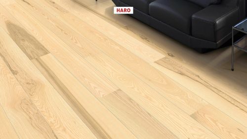 Esche invisible Universal strukturiert naturaDur Top Connect HARO PARKETT 4000 Landhausdiele 180 4V