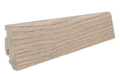 Eiche tabakgrau strukturiert Sockelleiste 58 mm Massivholzkern geölt