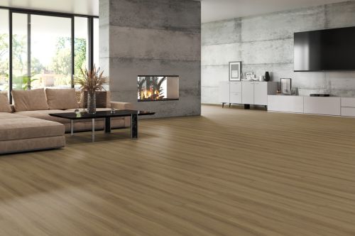 Eiche Caramel  HDF Vinyl Twist PLUS lackiert gefast (4V), Holzoptik ruhig, Premium, softsynchron Tilo