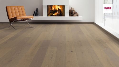 Eiche muschelgrau Sauvage strukturiert 4V Haro naturgeölt 13,5x180x2200mm
