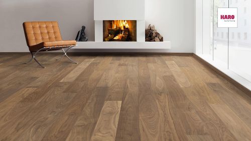 Amerikanischer Nussbaum Markant naturaDur Top Connect HARO PARKETT 4000 Landhausdiele 180 4V