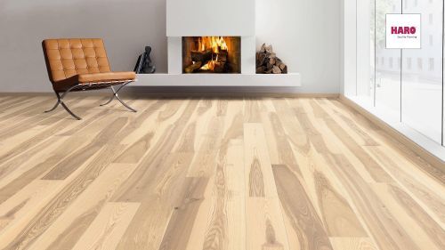 Esche lichtweiß Universal strukturiert naturaDur Top Connect HARO PARKETT 4000 Landhausdiele 180 4V