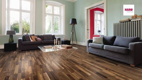 Amerikanischer Nussbaum Favorit naturaDur Top Connect HARO PARKETT 4000 Schiffsboden