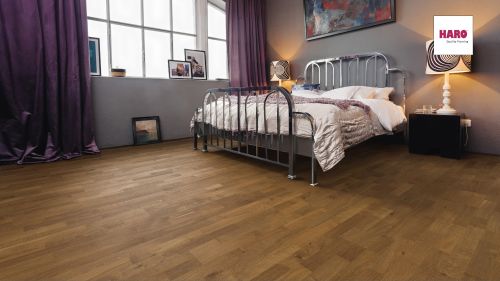 Bernsteineiche Naturale strukturiert naturaLin plus Top Connect HARO PARKETT 4000 Schiffsboden