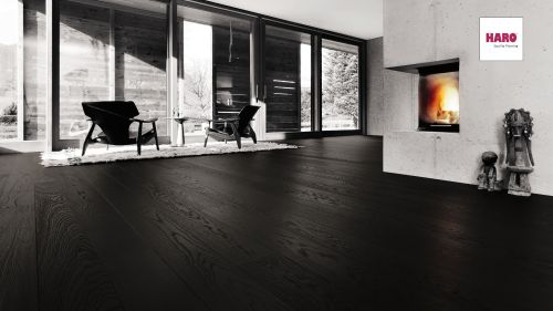 Eiche carbonschwarz Selectiv strukturiert oleovera Top Connect parkettmanufaktur by HARO 4000 Landhausdiele 4V